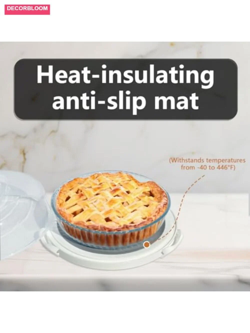 2 Pack Pie Carrier with Lids and Handles, Insulated Bags and Non-Slip Pads
